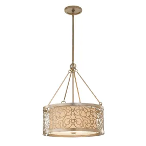 Arabesque 4L Centre Ceiling Light - Silver Leaf Patina Finish