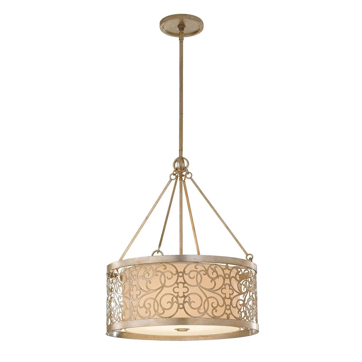 Arabesque 4L Centre Ceiling Light - Silver Leaf Patina Finish