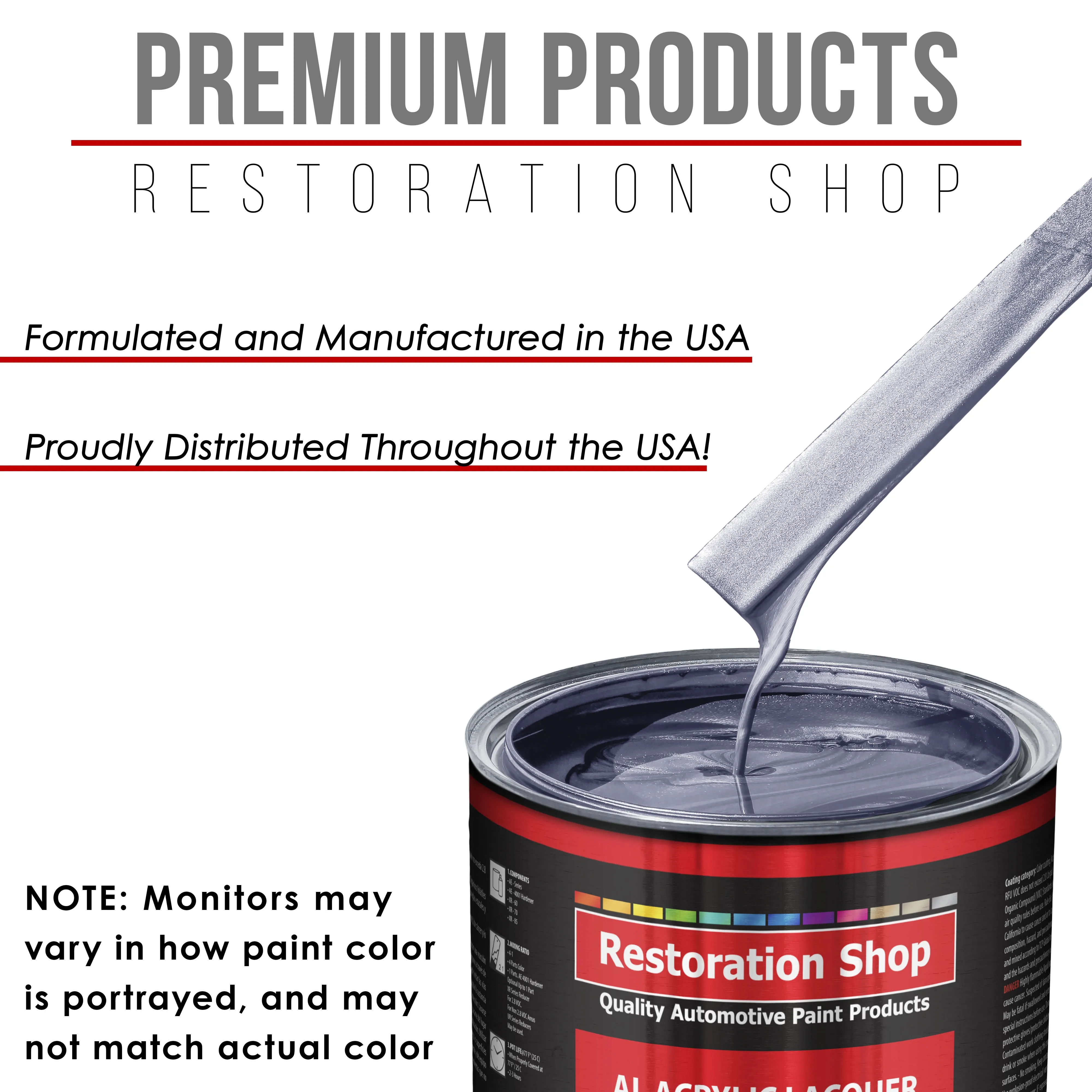 Astro Blue Metallic - Acrylic Lacquer Auto Paint - Complete Gallon Paint Kit with Slow Dry Thinner - Pro Automotive Car Truck Guitar Refinish Coating