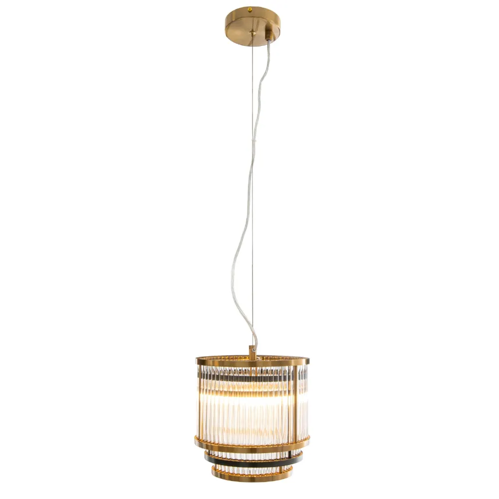 Avoca 1/6Lt Crystal Ceiling Light - Brass Finish