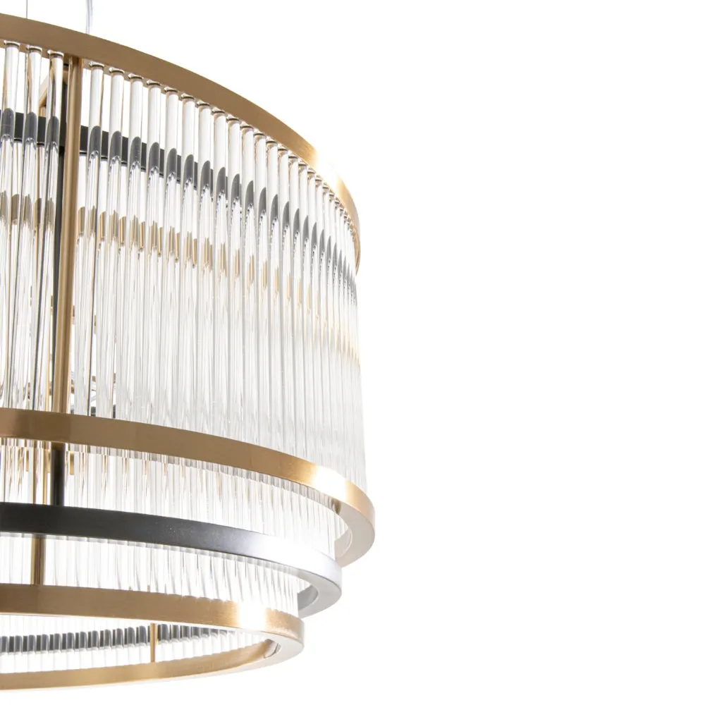 Avoca 1/6Lt Crystal Ceiling Light - Brass Finish