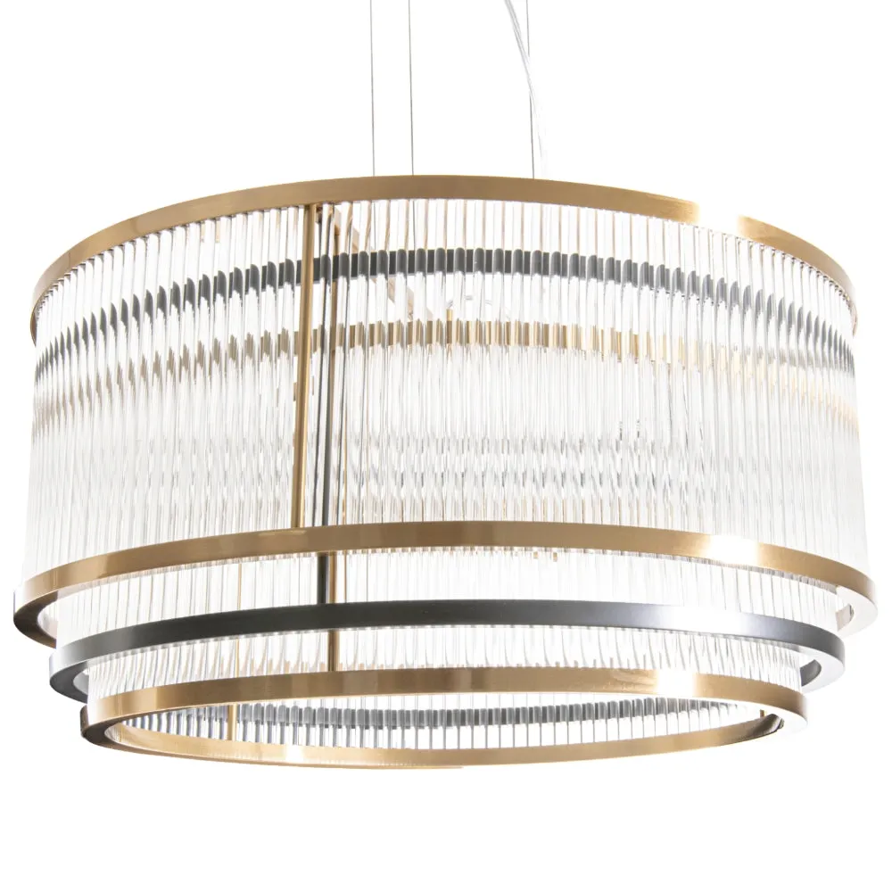 Avoca 1/6Lt Crystal Ceiling Light - Brass Finish