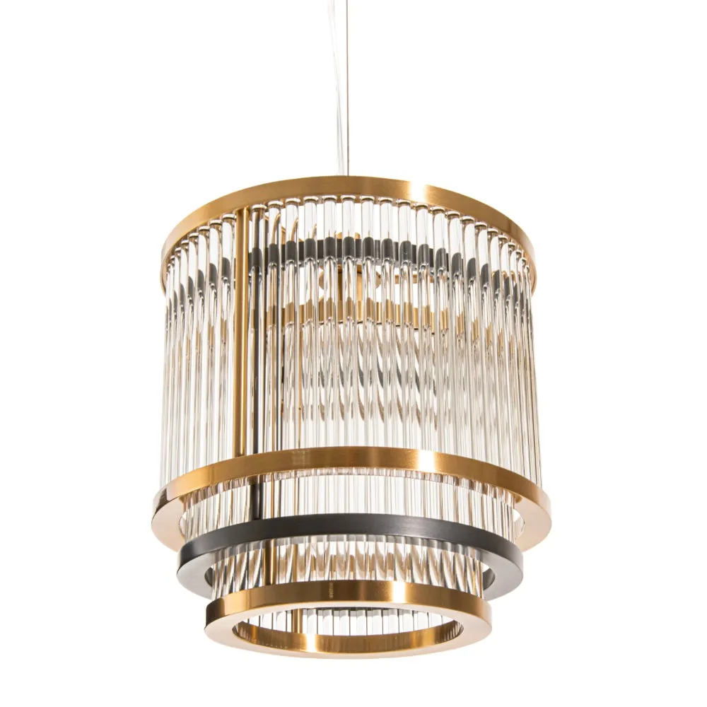 Avoca 1/6Lt Crystal Ceiling Light - Brass Finish