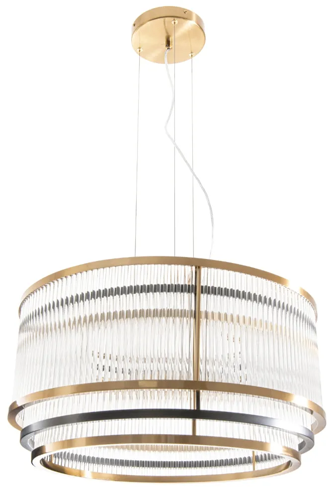 Avoca 1/6Lt Crystal Ceiling Light - Brass Finish