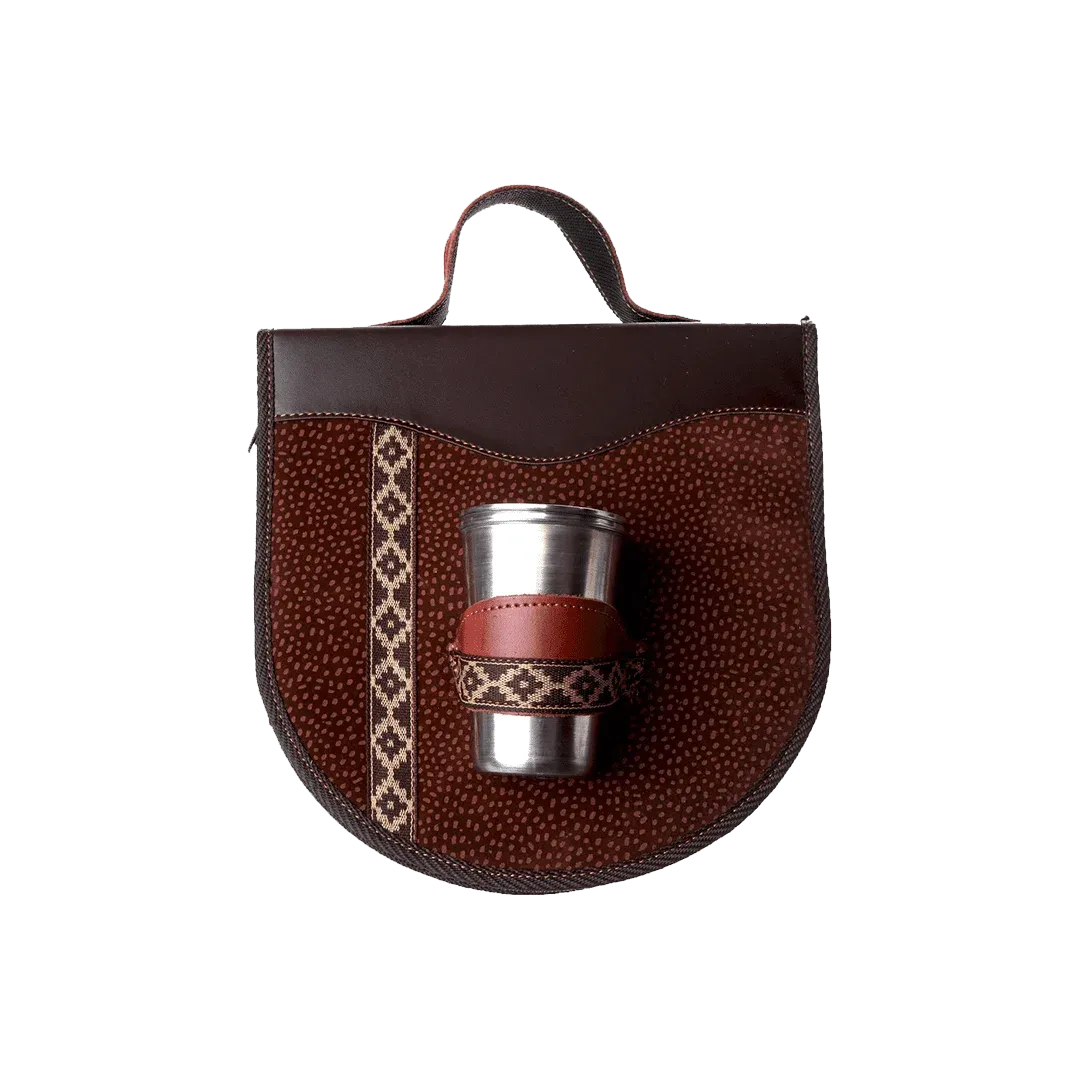 BBQ Set Double Case - Brown Leather