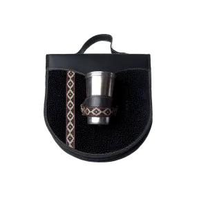 BBQ Set Single Case - Black Leather