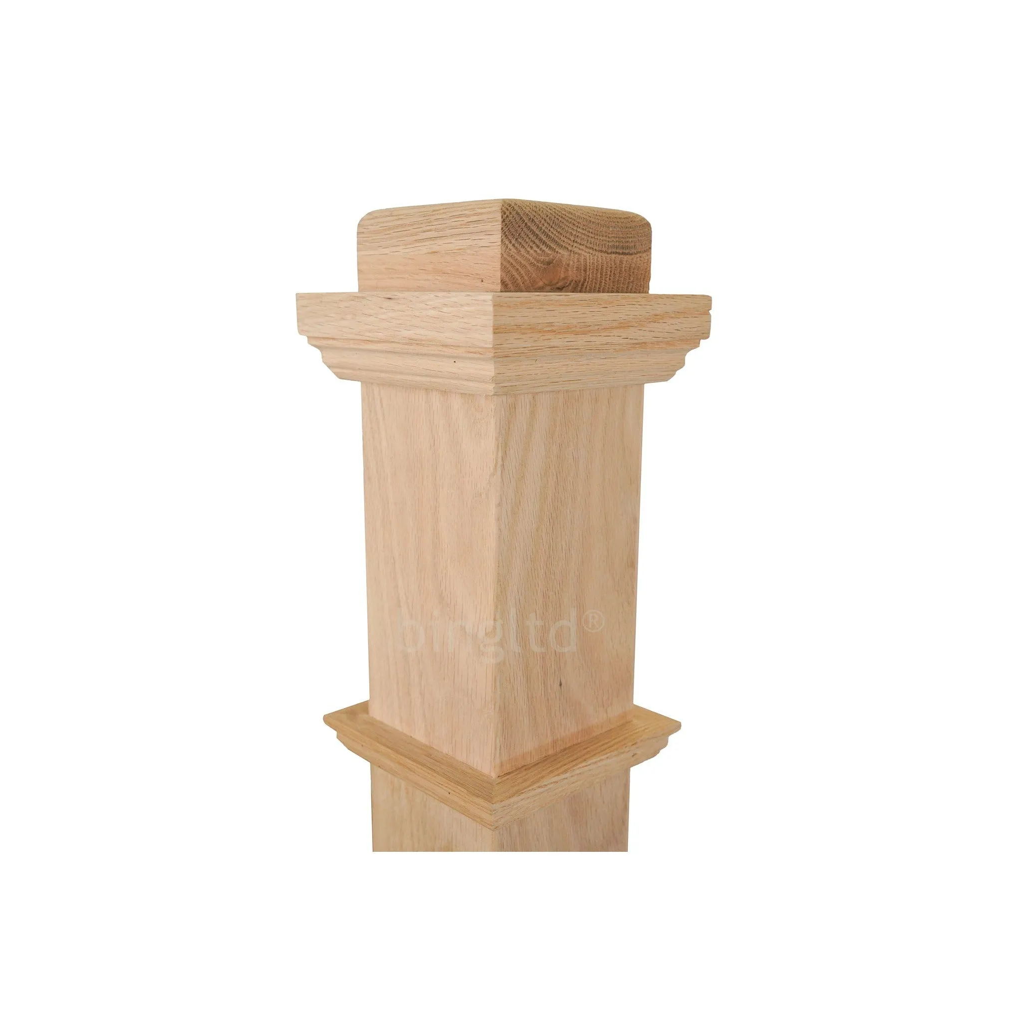bingltd - 3.5" Unfinished Contemporary Style Red Oak Wood Box Newel Post (SP4075-RO-UNF)