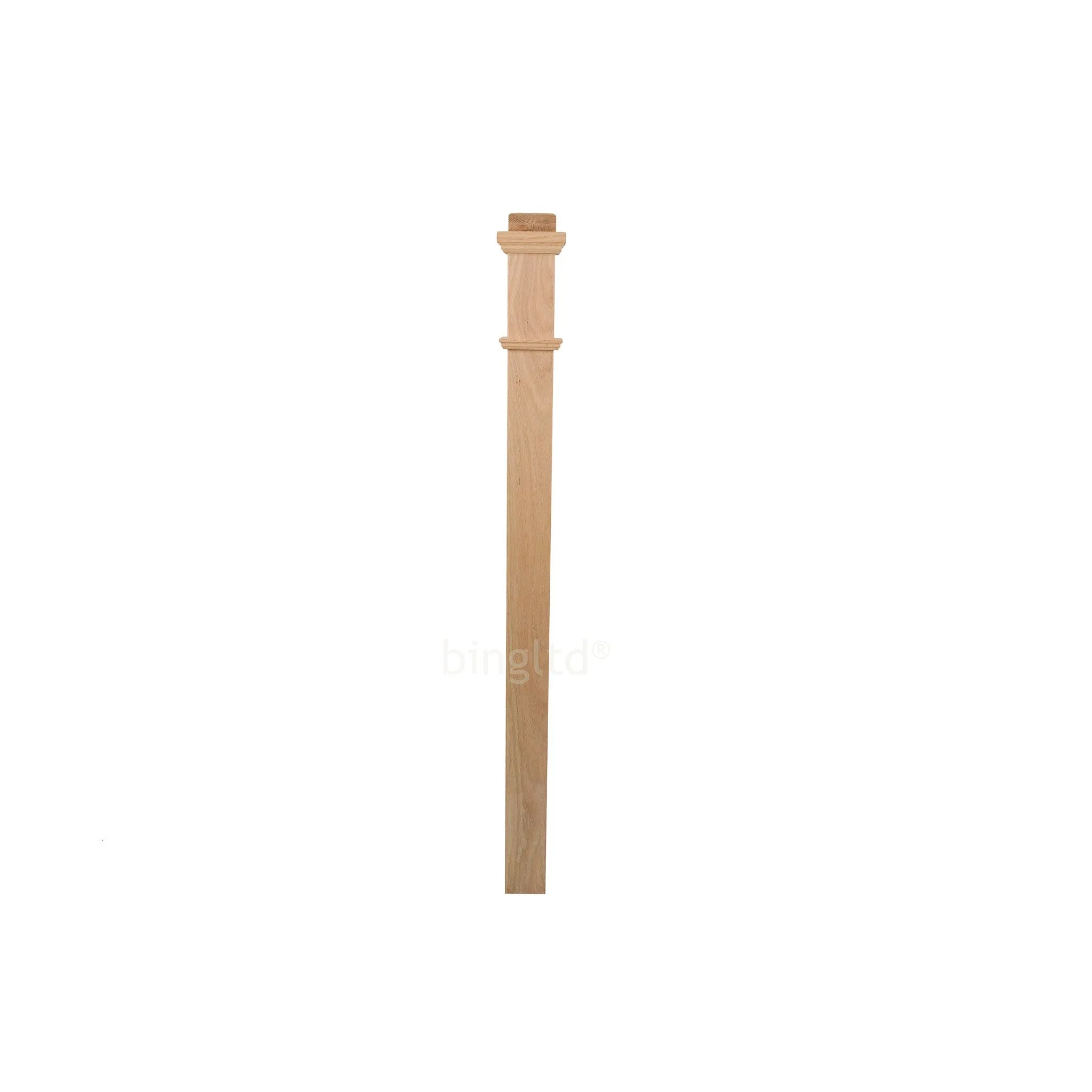 bingltd - 3.5" Unfinished Contemporary Style Red Oak Wood Box Newel Post (SP4075-RO-UNF)