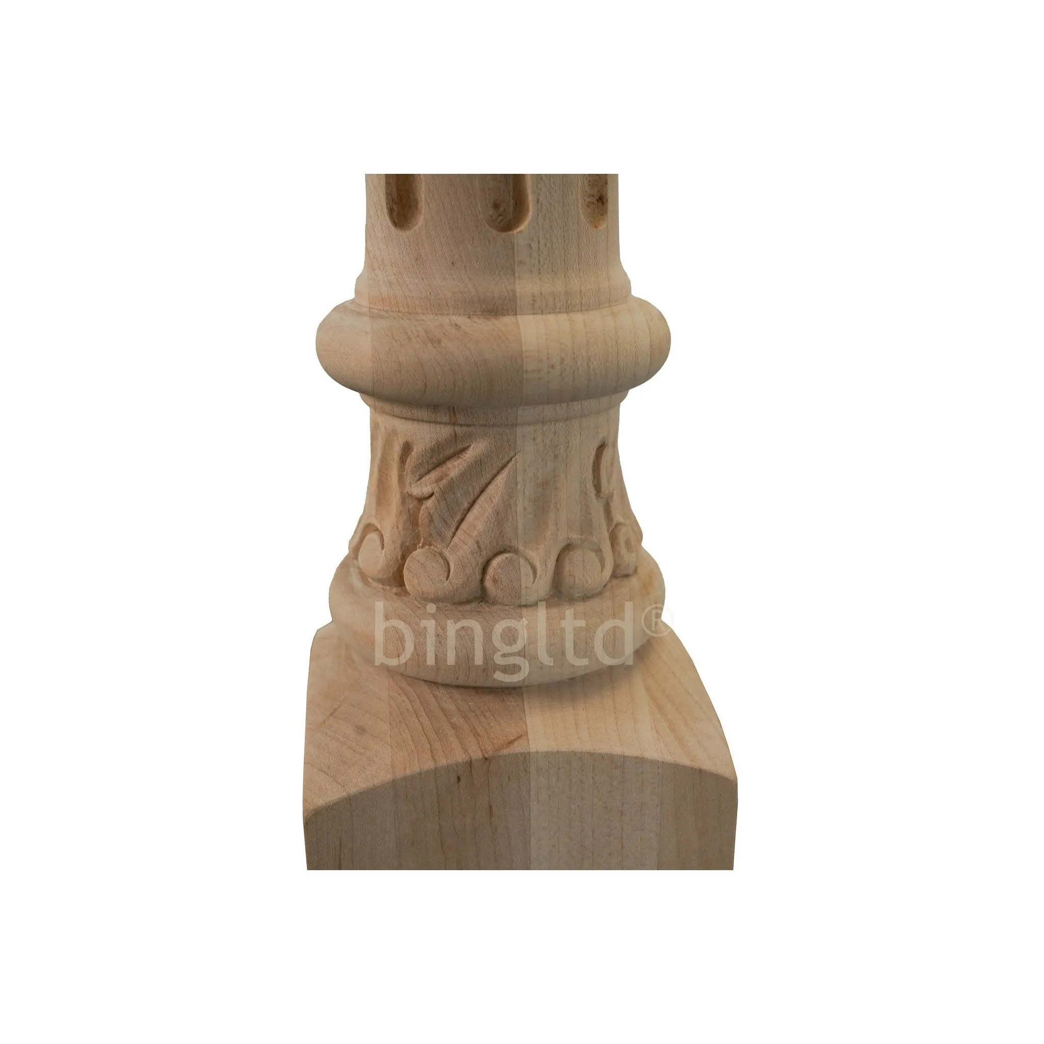bingltd - 3.5" x 35.5" Fluted Acanthus Kitchen Post (K010-RW-UNF)