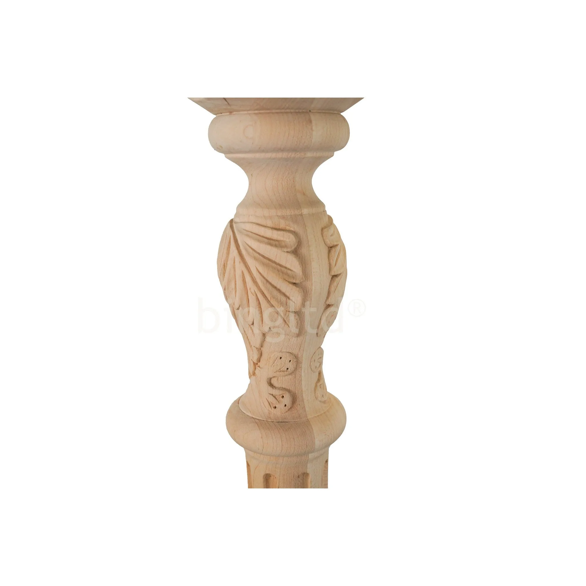 bingltd - 3.5" x 35.5" Fluted Acanthus Kitchen Post (K010-RW-UNF)