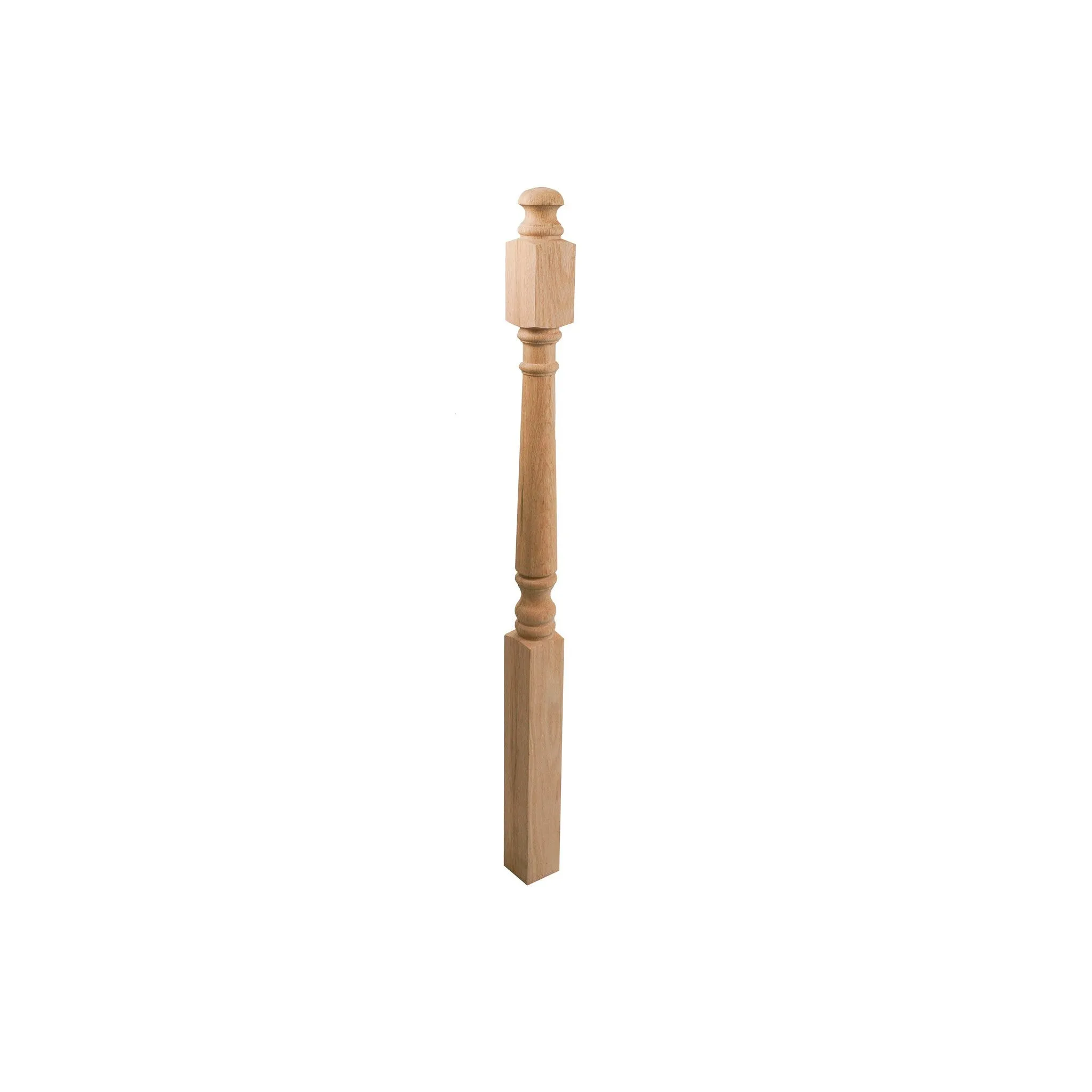 bingltd - 3" x 56" Unfinished Ball Top Red Oak Newel Post (SP4040-RO-UNF)