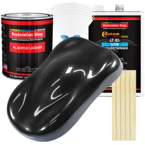Black Sparkle Metallic - Acrylic Lacquer Auto Paint - Complete Gallon Paint Kit with Slow Dry Thinner - Pro Automotive Car Truck Refinish Coating