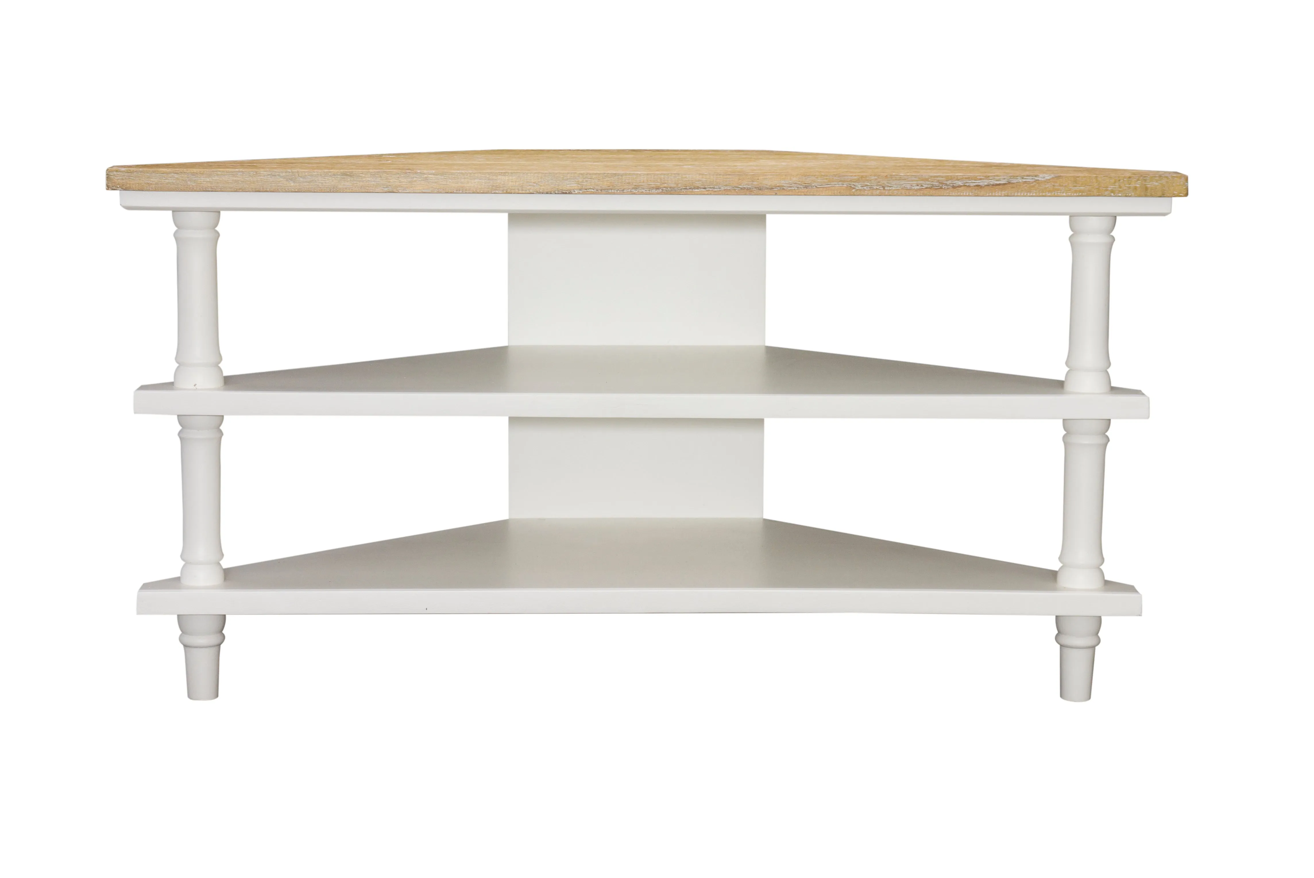 Bodiam Rochester Corner TV Unit 2 Shelves Antique White