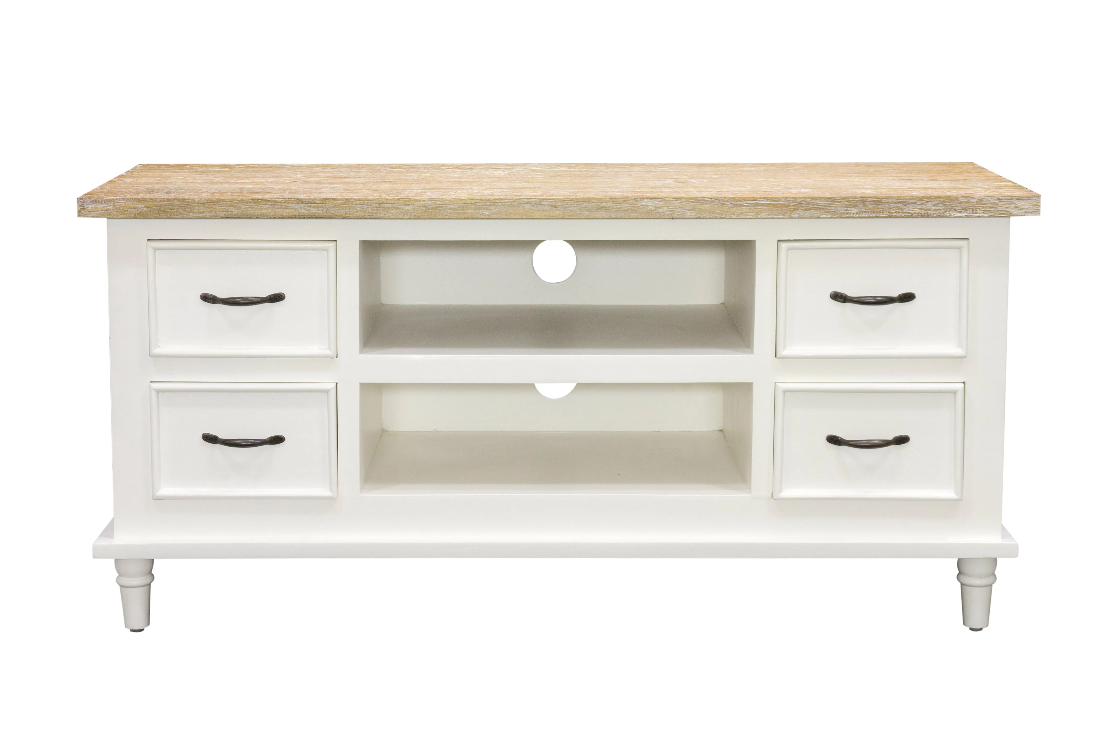 Bodiam Rochester TV Unit 4 Drawer 2 Shelves Antique White