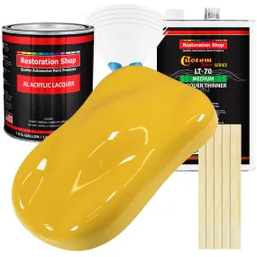 Boss Yellow - Acrylic Lacquer Auto Paint - Complete Gallon Paint Kit with Medium Thinner - Professional Automotive Car Truck Guitar Refinish Coating