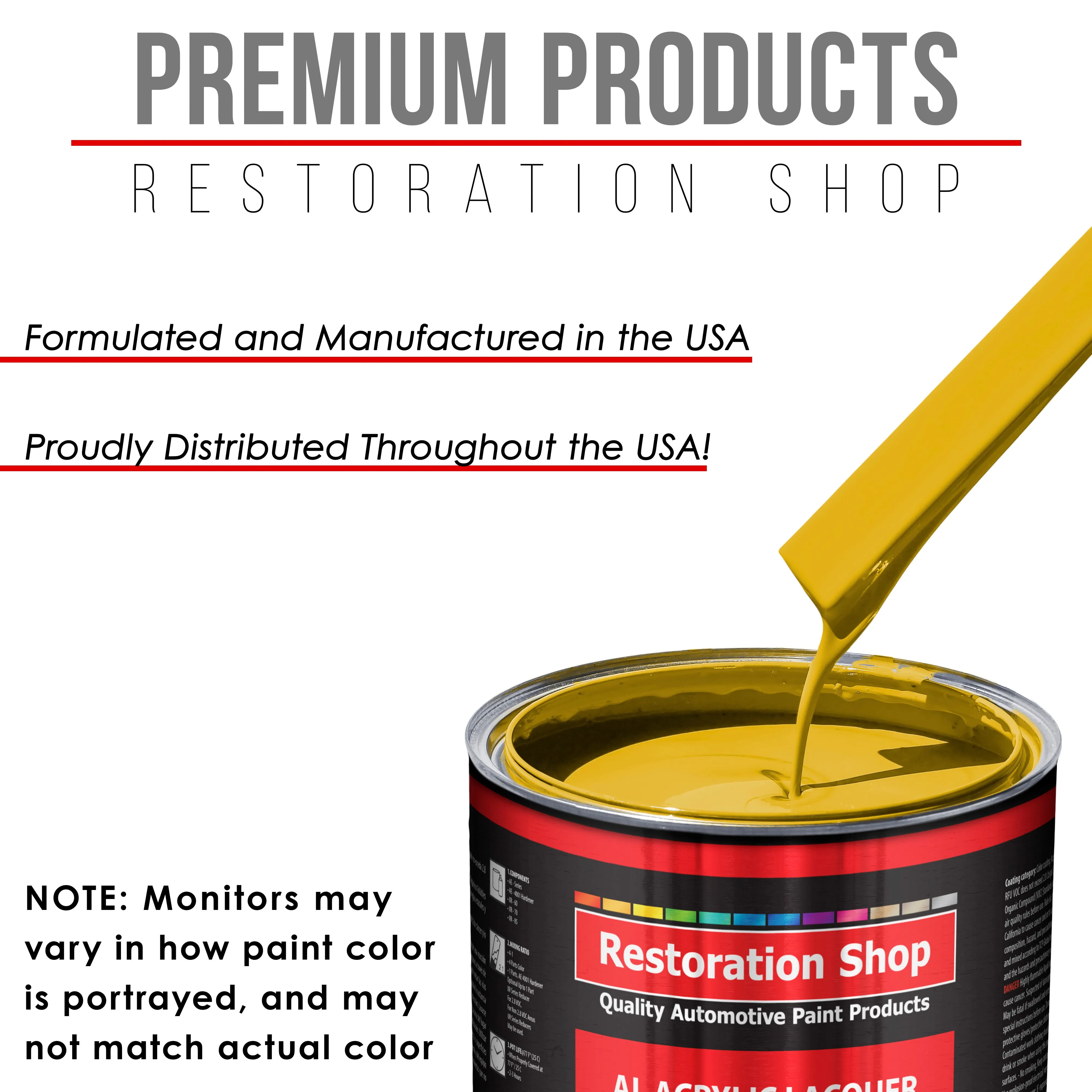 Boss Yellow - Acrylic Lacquer Auto Paint - Complete Gallon Paint Kit with Medium Thinner - Professional Automotive Car Truck Guitar Refinish Coating