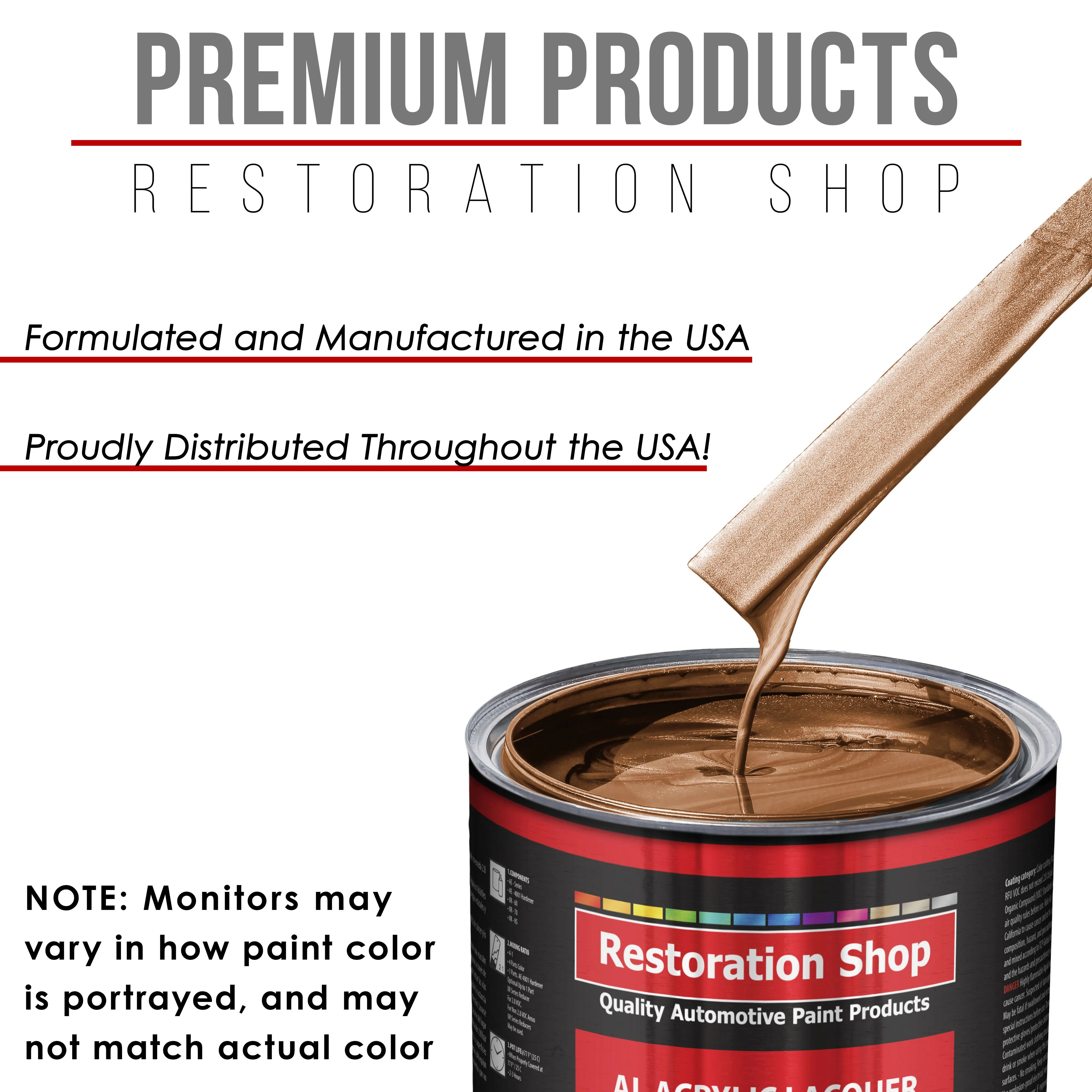 Bronze Firemist - Acrylic Lacquer Auto Paint - Complete Gallon Paint Kit with Medium Thinner - Professional Automotive Car Truck Refinish Coating