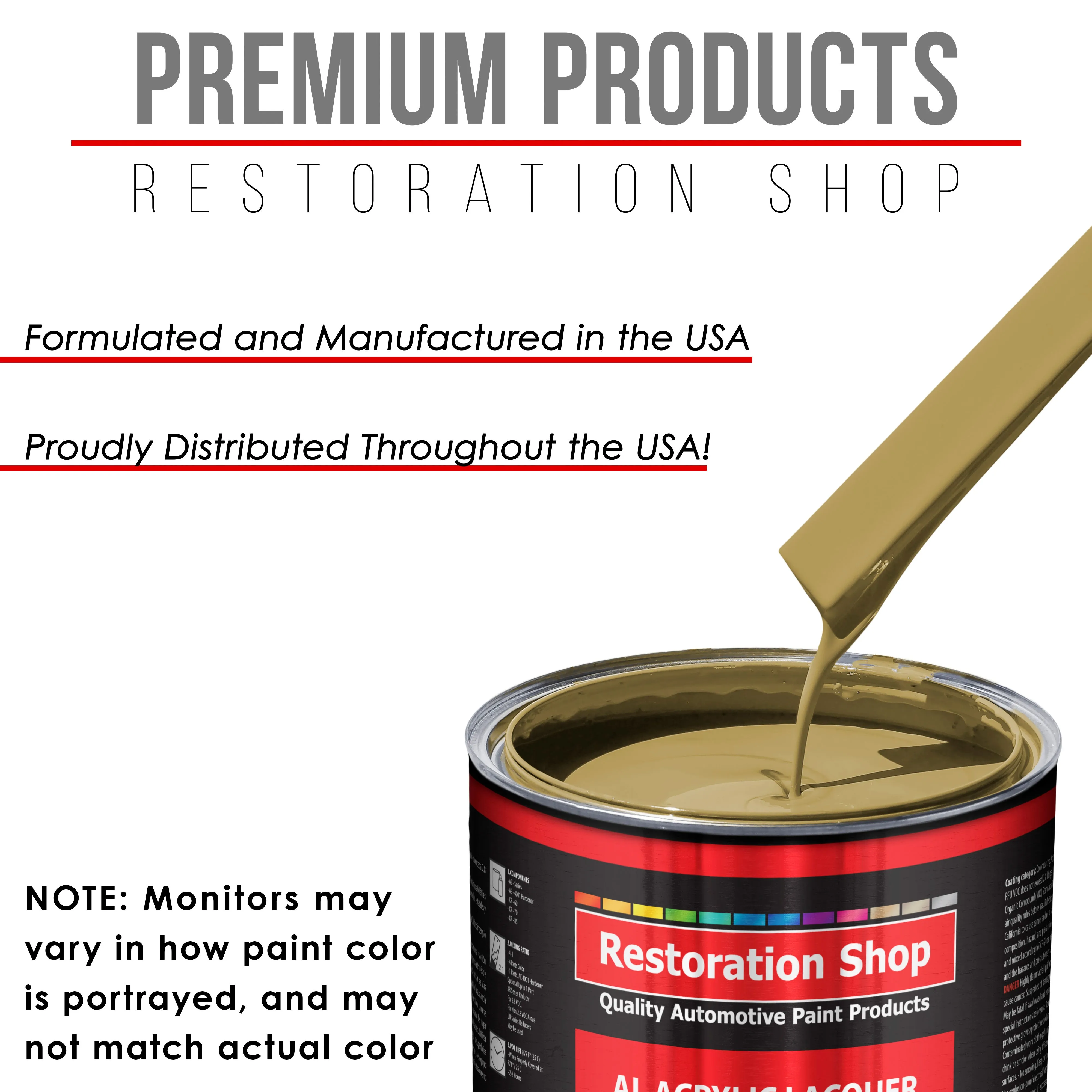 Buckskin Tan - Acrylic Lacquer Auto Paint - Complete Gallon Paint Kit with Slow Dry Thinner - Professional Automotive Car Truck Refinish Coating