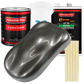 Chop Top Silver Metallic - Acrylic Lacquer Auto Paint - Complete Gallon Paint Kit with Medium Thinner - Pro Automotive Car Truck Refinish Coating
