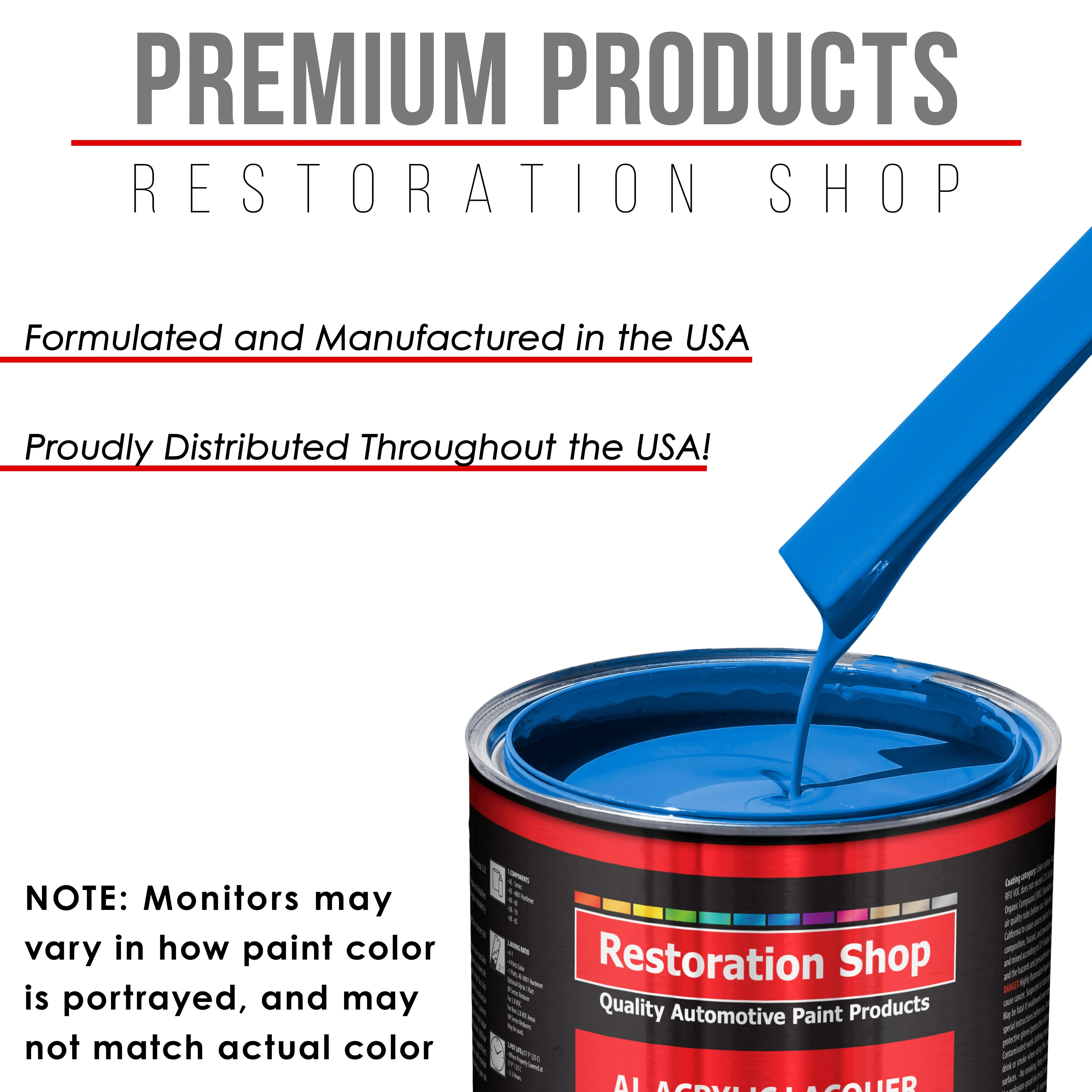 Coastal Highway Blue - Acrylic Lacquer Auto Paint - Complete Gallon Paint Kit with Medium Thinner - Pro Automotive Car Truck Guitar Refinish Coating