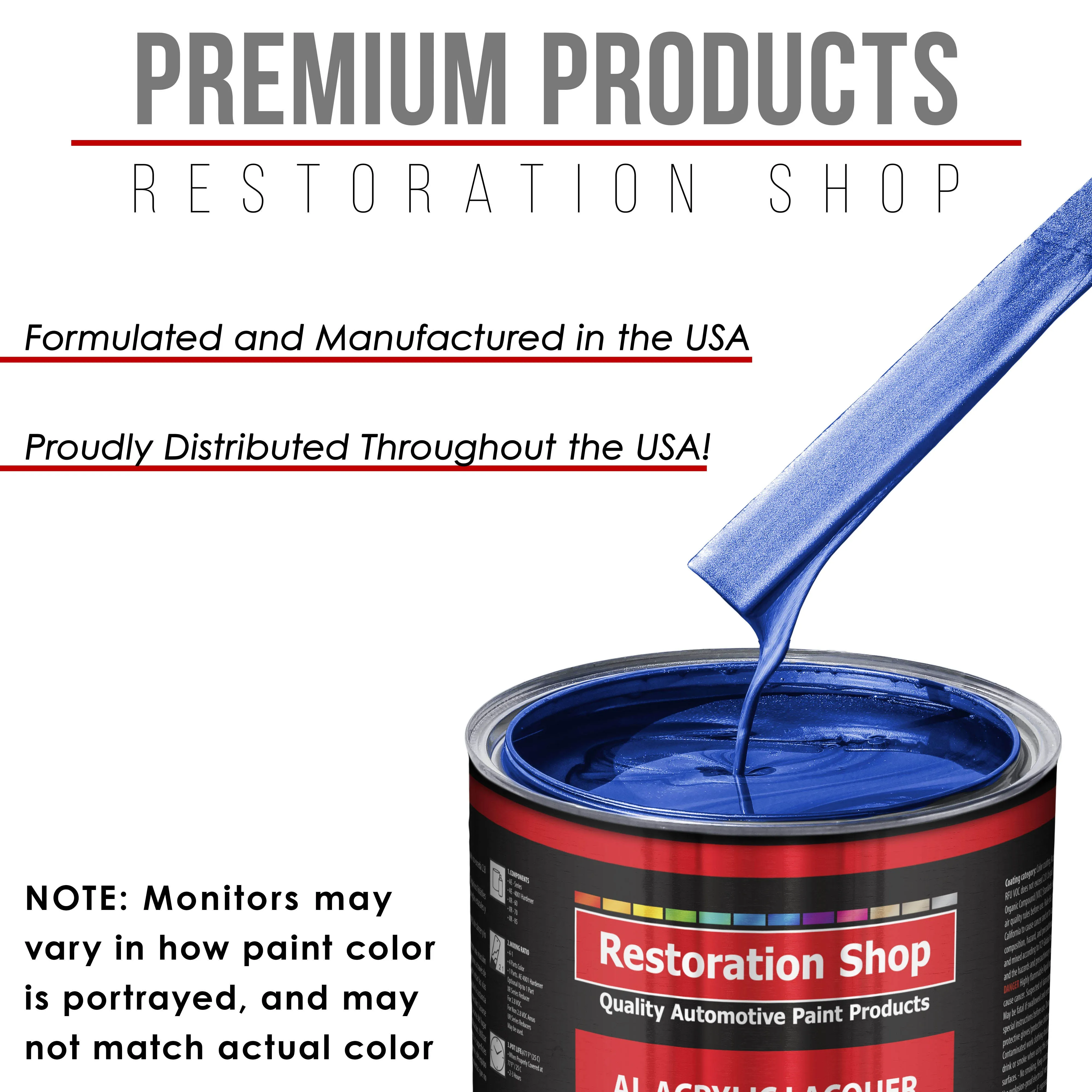 Cobalt Blue Firemist - Acrylic Lacquer Auto Paint - Complete Gallon Paint Kit with Slow Dry Thinner - Pro Automotive Car Truck Guitar Refinish Coating