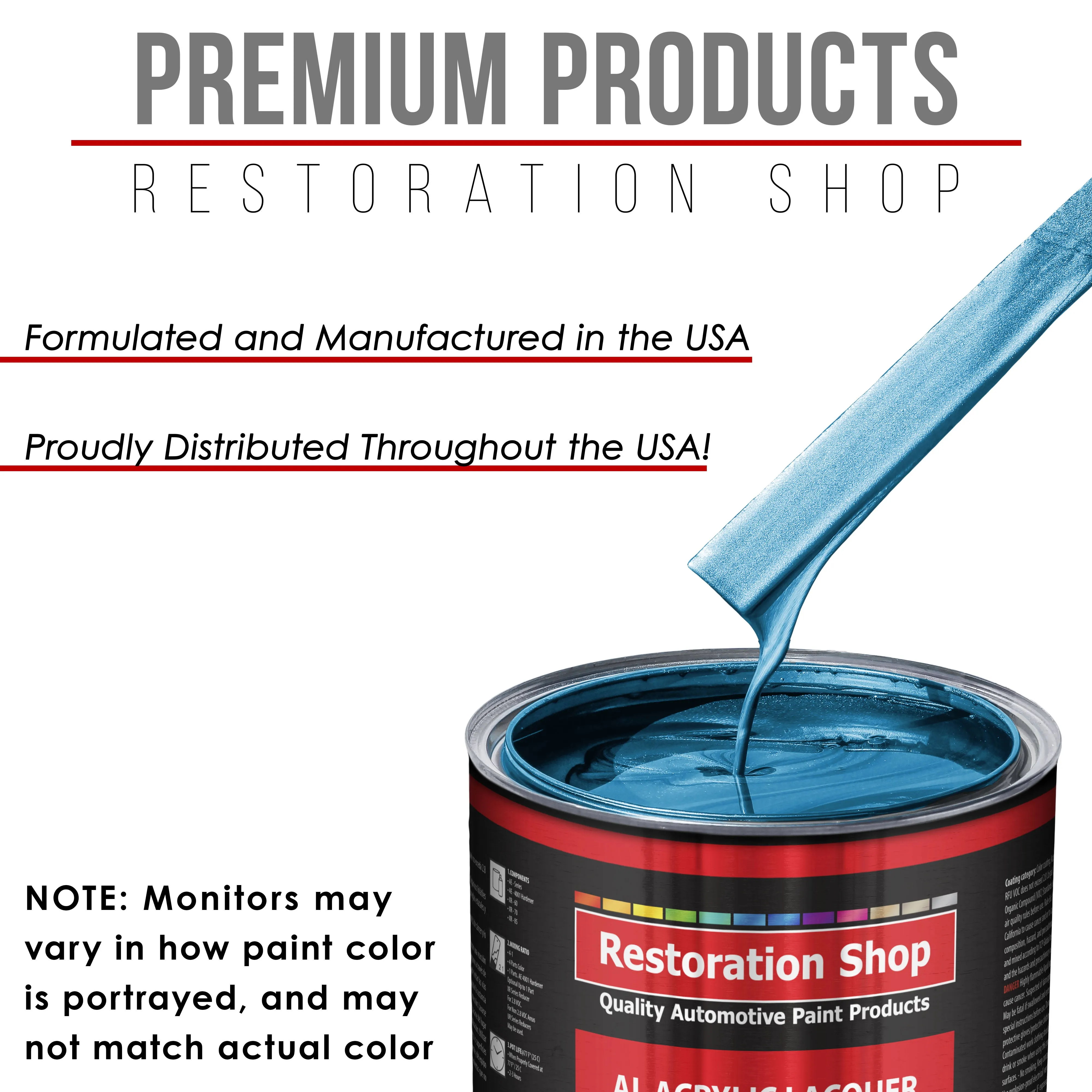 Cobra Blue Metallic - Acrylic Lacquer Auto Paint - Complete Gallon Paint Kit with Slow Dry Thinner - Pro Automotive Car Truck Guitar Refinish Coating