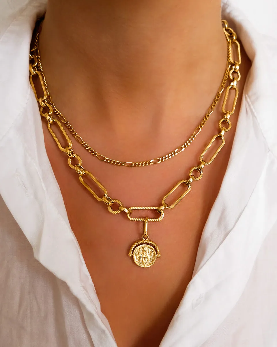 Coin Figaro Layered Set (Gold)