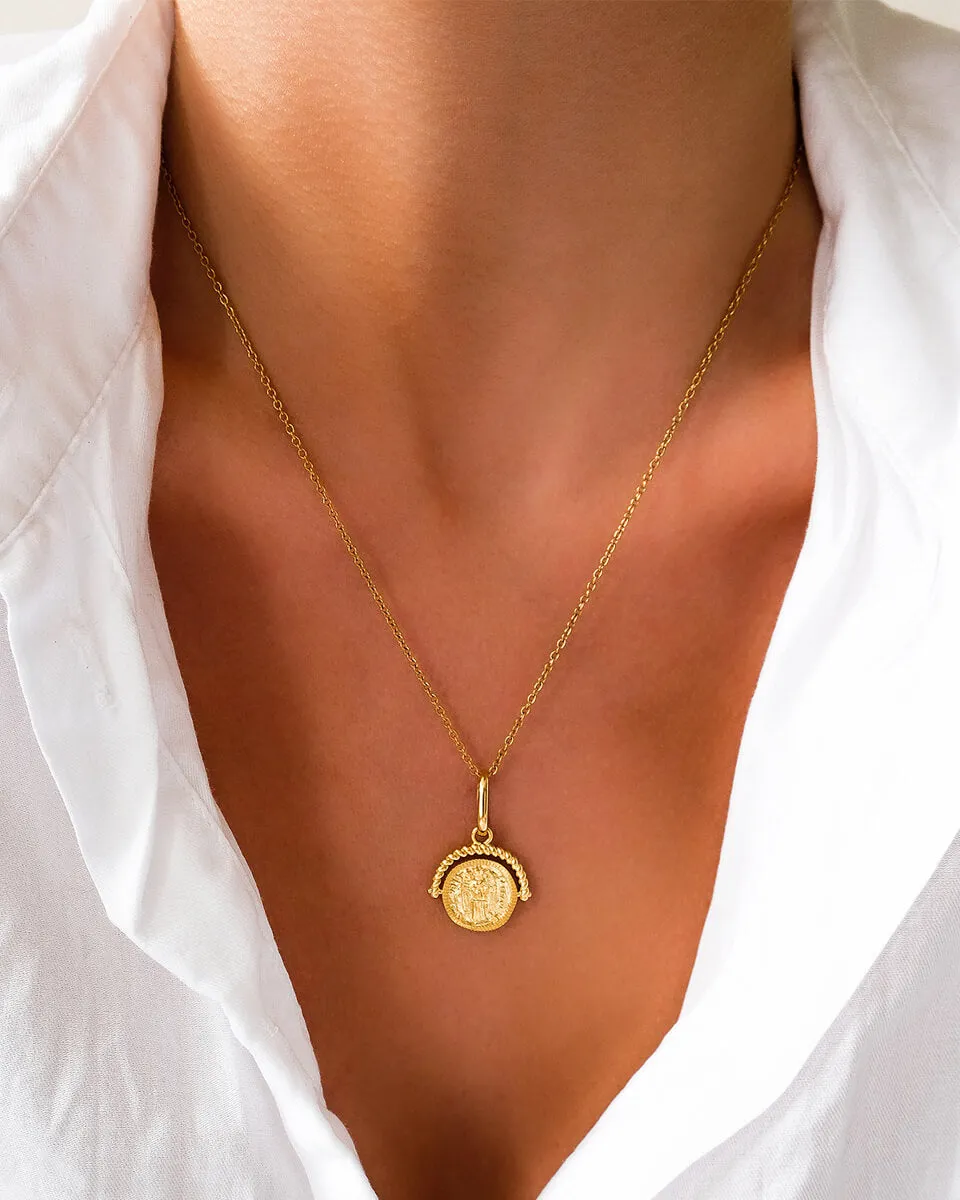 Coin Fine Chain Necklace (Gold)