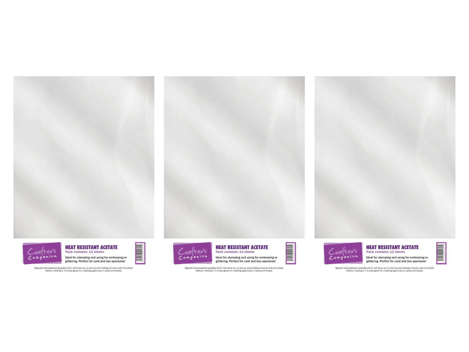 Crafter's Companion Heat Resistant Acetate - 3pk