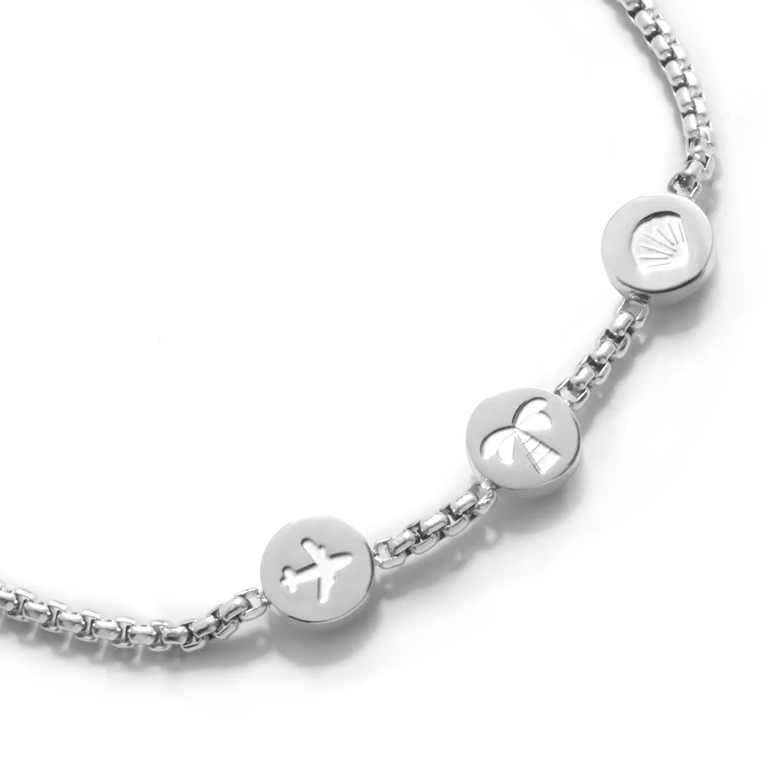 Custom Stamped Disc Bracelet (Silver)