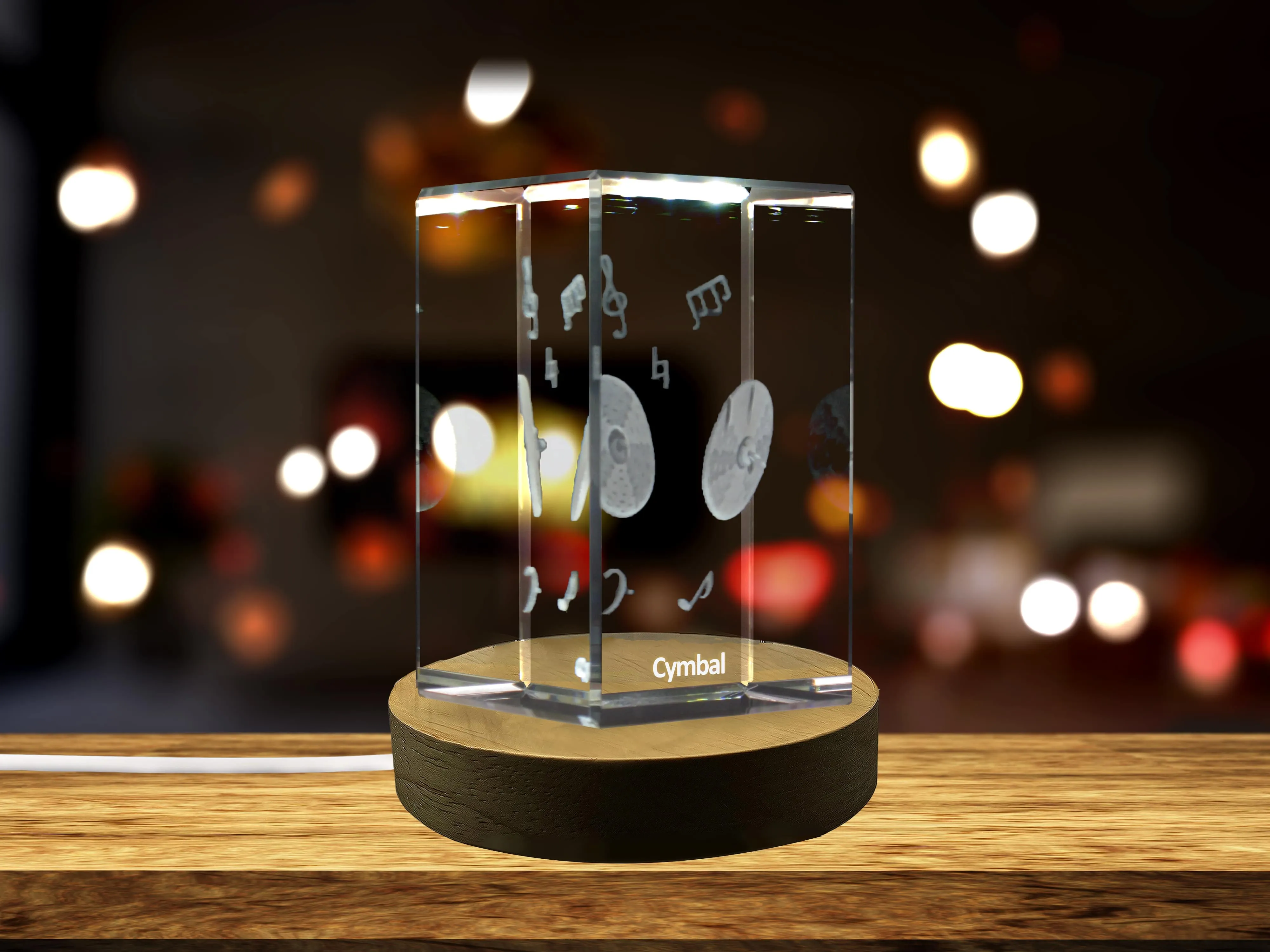 Cymbal 3D Engraved Crystal | Music 3D Engraved Crystal Keepsake