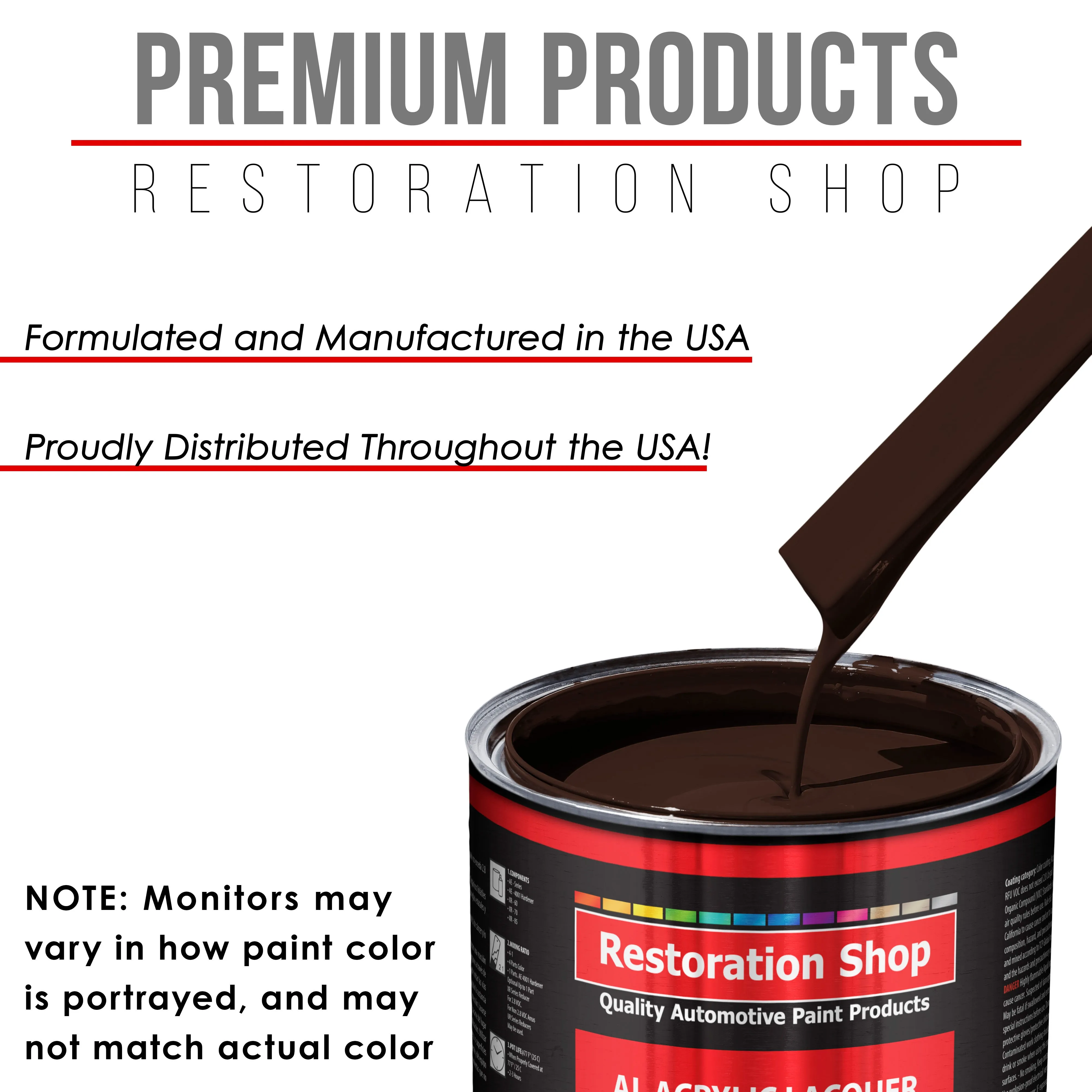 Dark Brown - Acrylic Lacquer Auto Paint - Complete Gallon Paint Kit with Medium Thinner - Professional Automotive Car Truck Guitar Refinish Coating