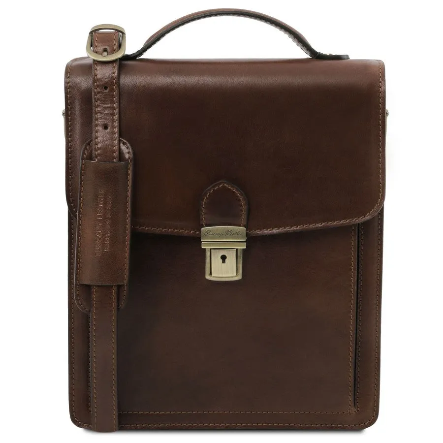 David Leather Crossbody Bag Large
