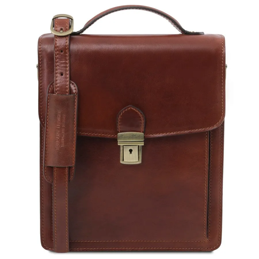 David Leather Crossbody Bag Large