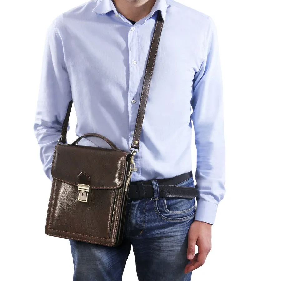 David Leather Crossbody Bag Large