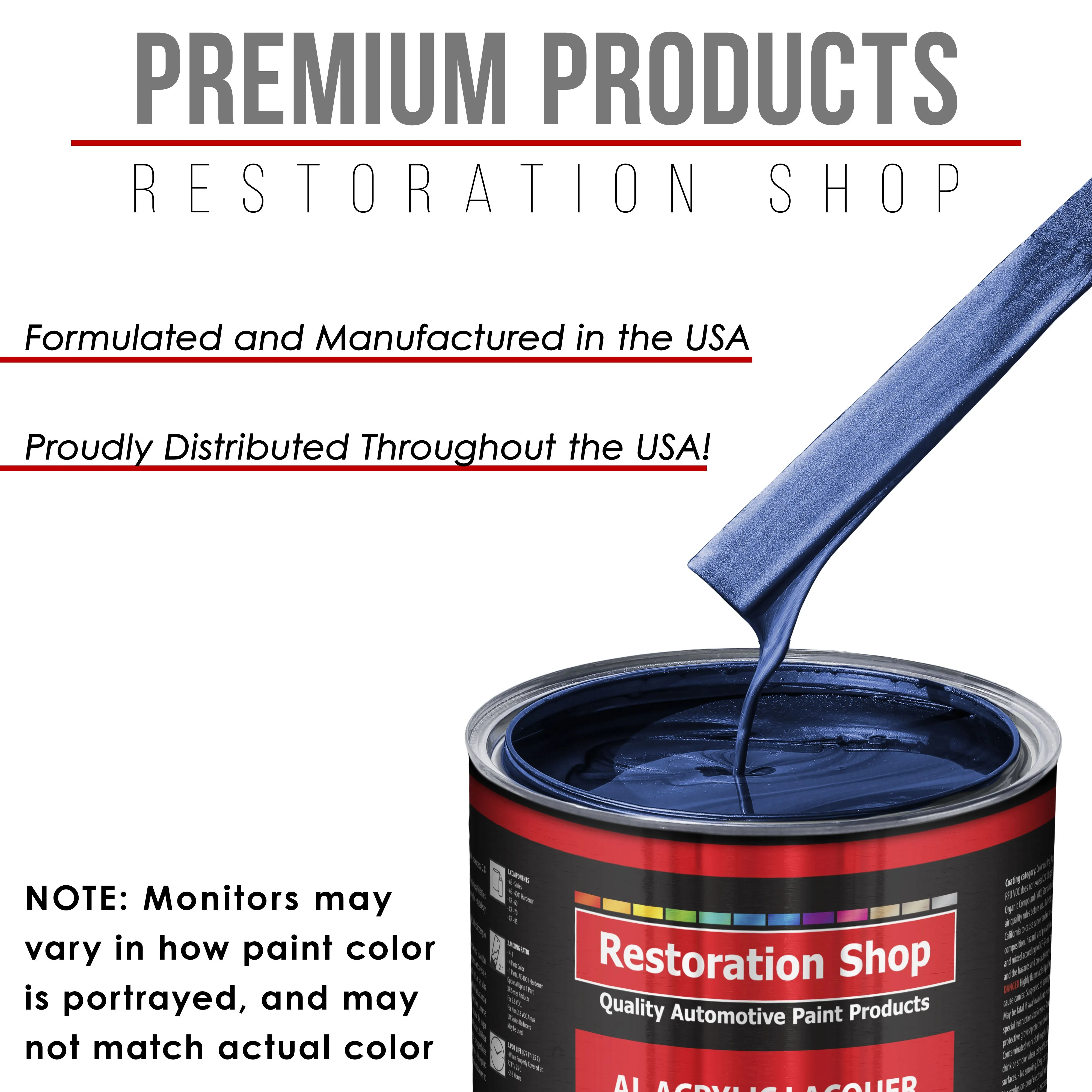 Daytona Blue Metallic - Acrylic Lacquer Auto Paint - Complete Gallon Paint Kit with Medium Thinner - Pro Automotive Car Truck Guitar Refinish Coating