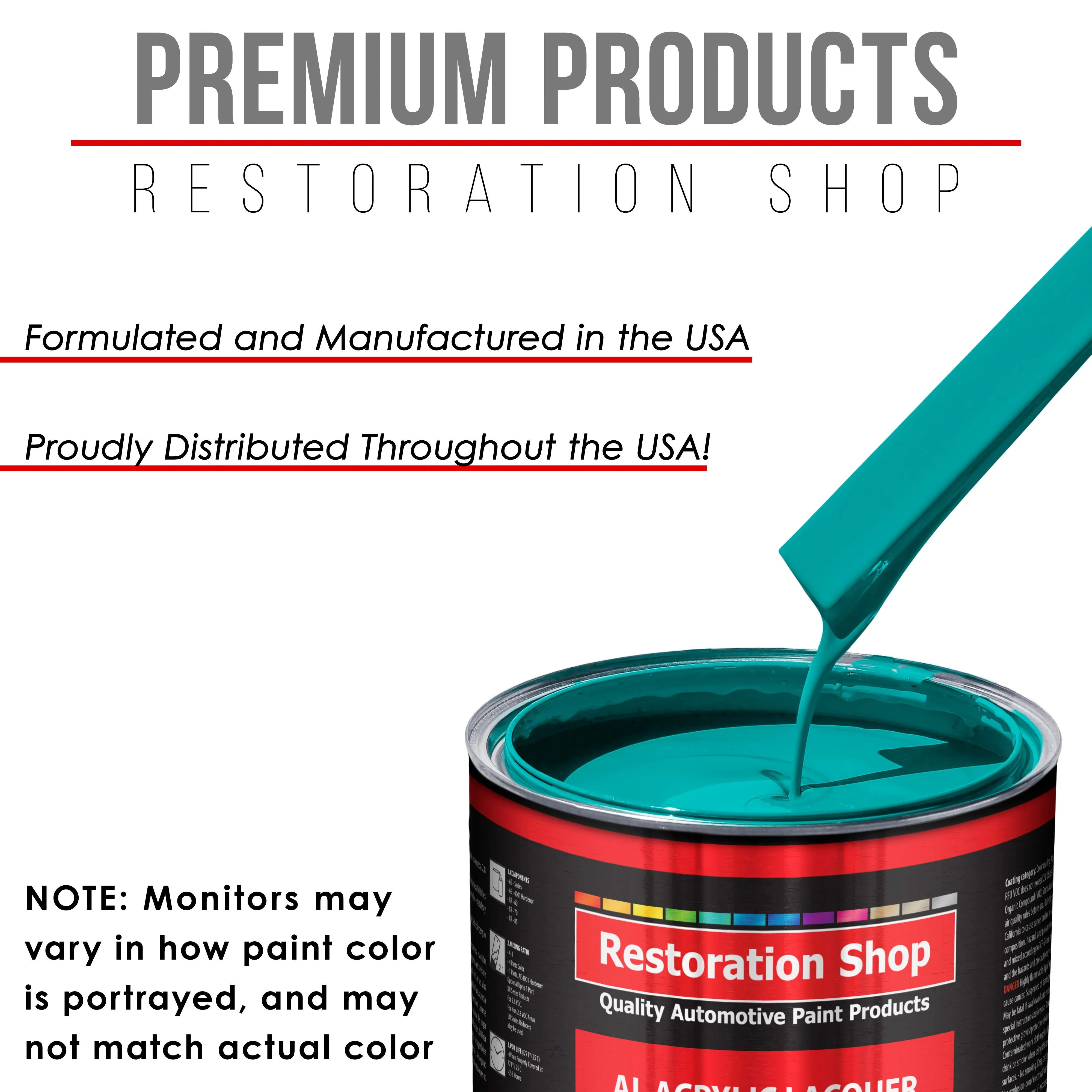 Deep Aqua - Acrylic Lacquer Auto Paint - Complete Gallon Paint Kit with Slow Dry Thinner - Professional Automotive Car Truck Guitar Refinish Coating