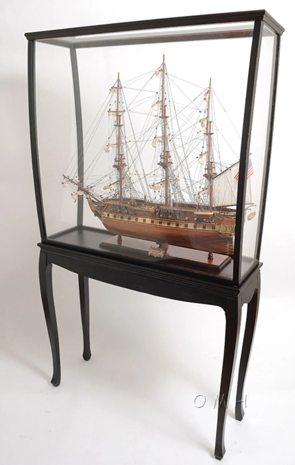 Display Case Cabinet 40" Wood and Plexiglas for Tall Ship Yacht and Boat Models
