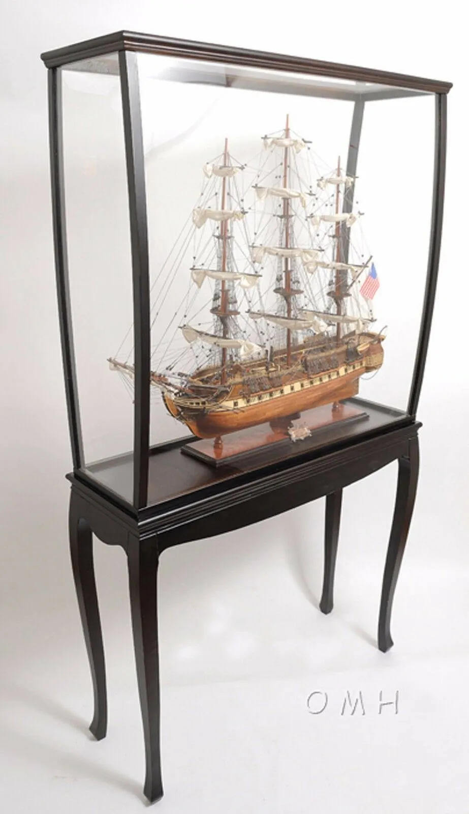 Display Case Cabinet 40" Wood and Plexiglas for Tall Ship Yacht and Boat Models