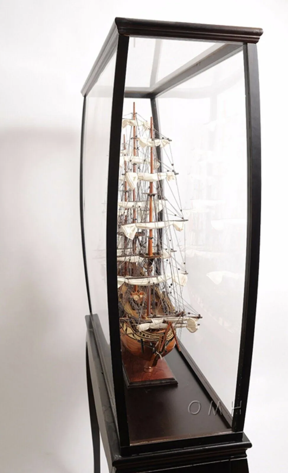 Display Case Cabinet 40" Wood and Plexiglas for Tall Ship Yacht and Boat Models