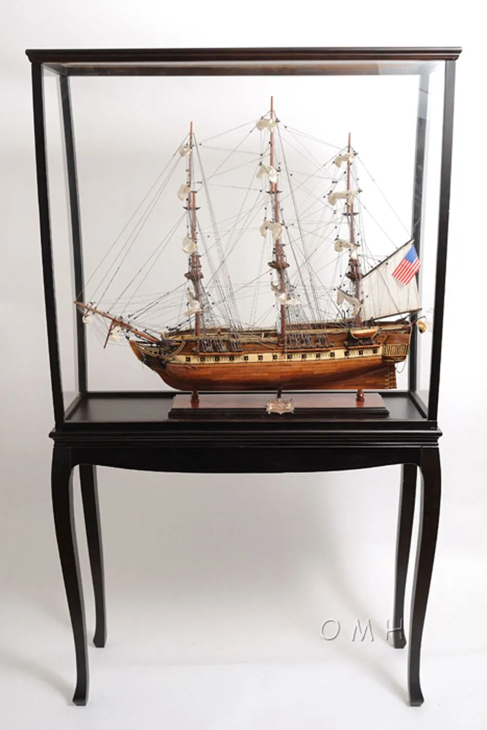 Display Case Cabinet 40" Wood and Plexiglas for Tall Ship Yacht and Boat Models