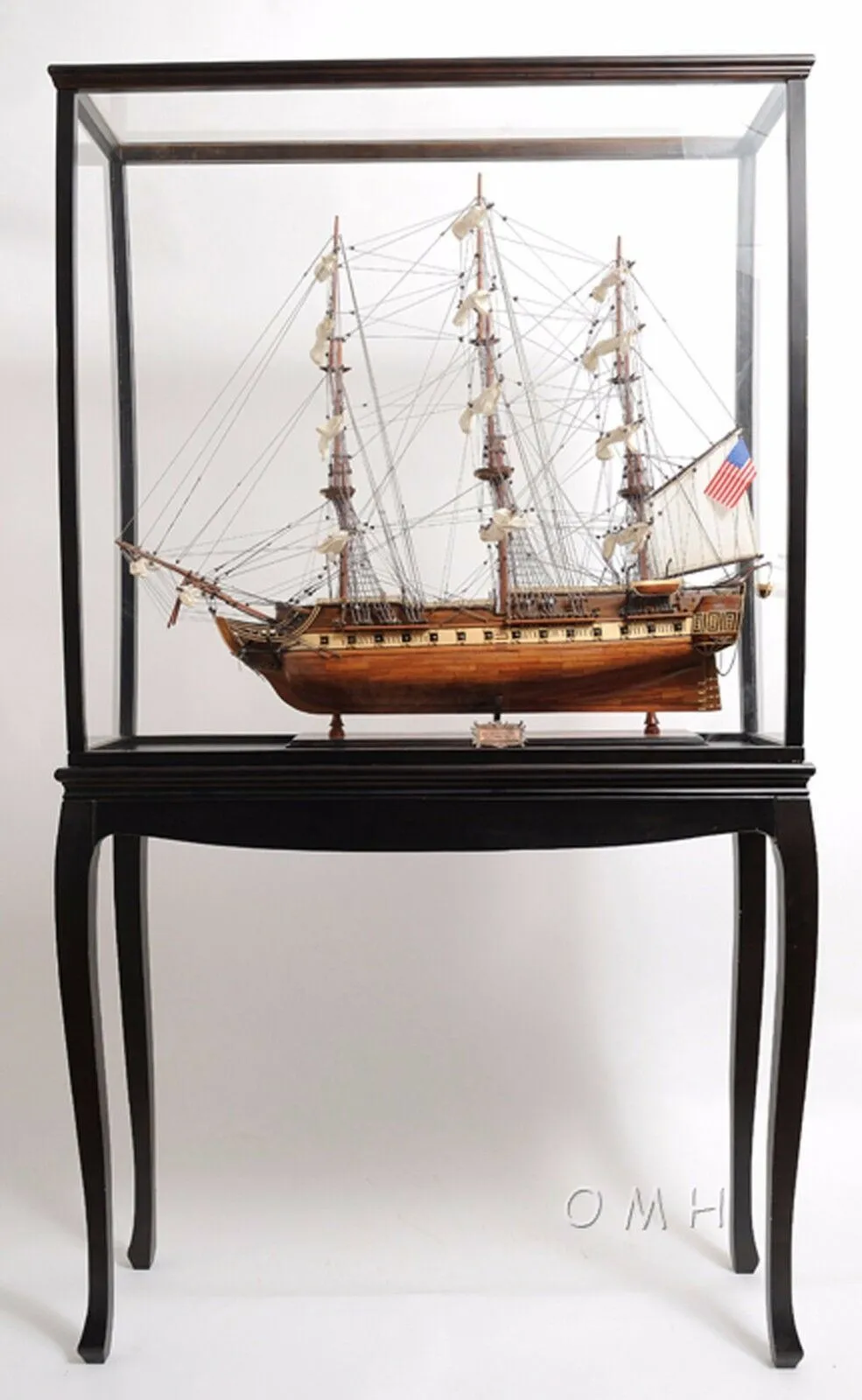 Display Case Cabinet 40" Wood and Plexiglas for Tall Ship Yacht and Boat Models