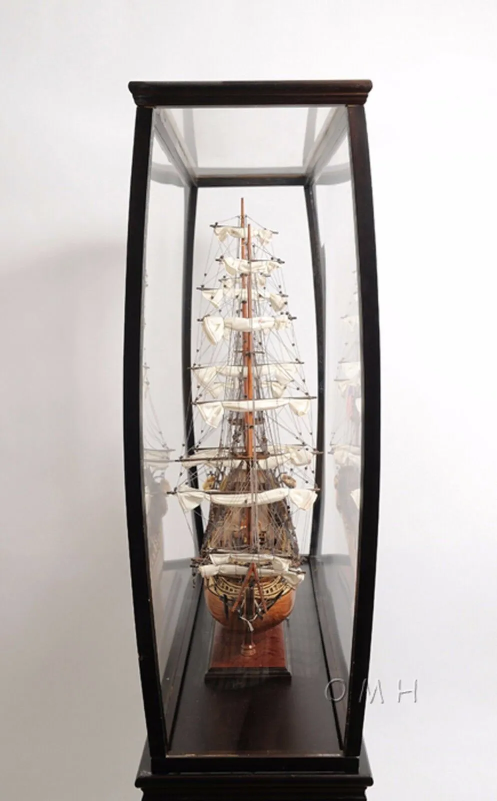 Display Case Cabinet 40" Wood and Plexiglas for Tall Ship Yacht and Boat Models