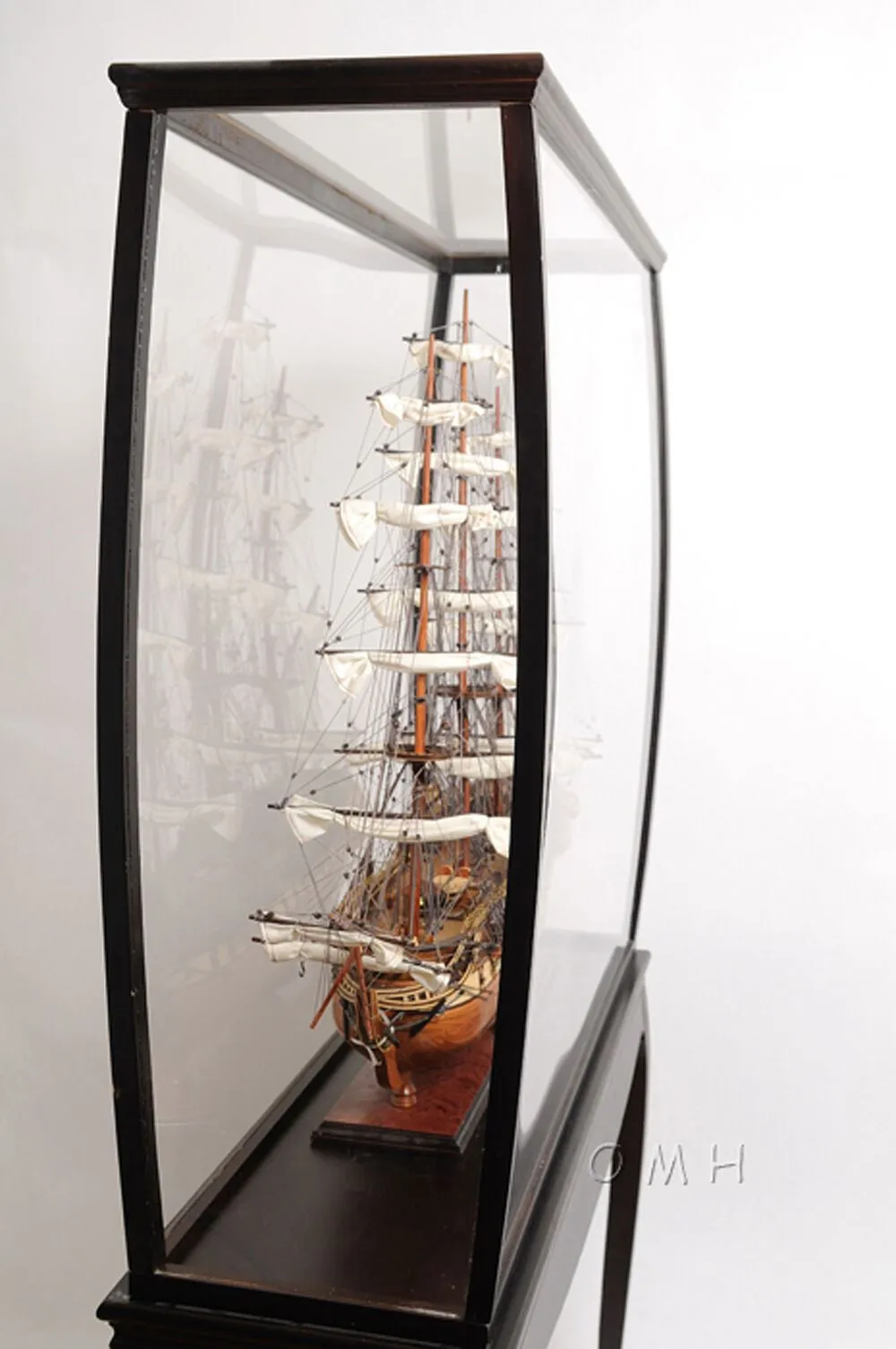 Display Case Cabinet 40" Wood and Plexiglas for Tall Ship Yacht and Boat Models