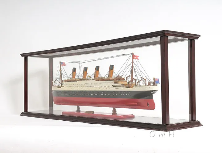 Display Case Cabinet Medium Wood with Plexiglas Panels For Cruise Ships Yachts and Boats