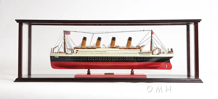 Display Case Cabinet Medium Wood with Plexiglas Panels For Cruise Ships Yachts and Boats