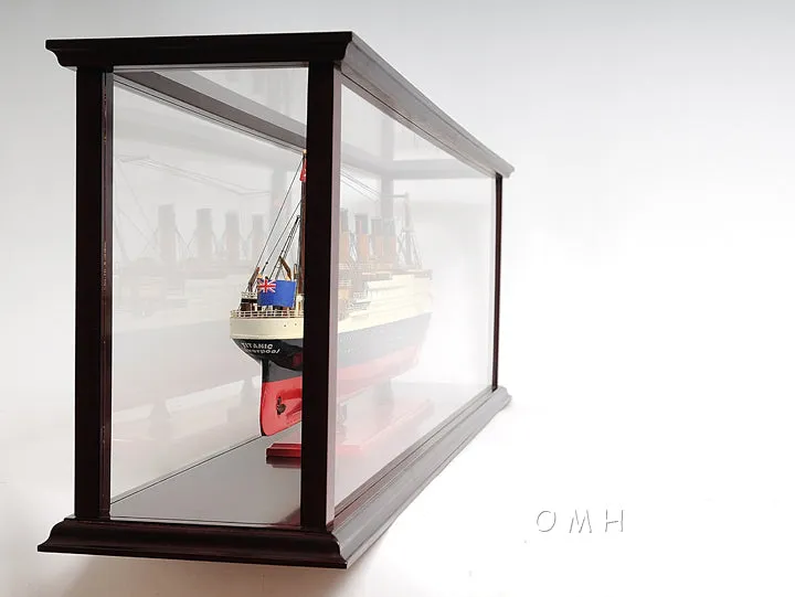 Display Case Cabinet Medium Wood with Plexiglas Panels For Cruise Ships Yachts and Boats