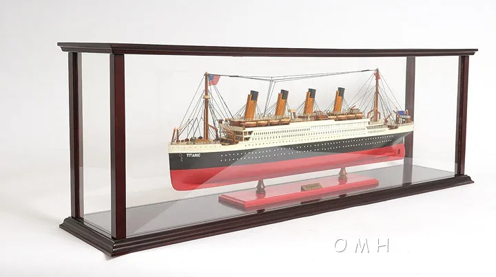 Display Case Cabinet Medium Wood with Plexiglas Panels For Cruise Ships Yachts and Boats