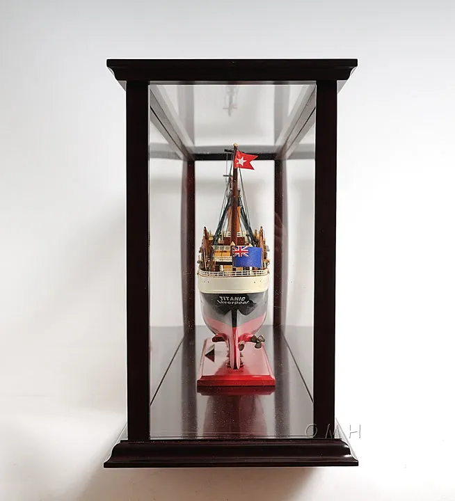 Display Case Cabinet Medium Wood with Plexiglas Panels For Cruise Ships Yachts and Boats