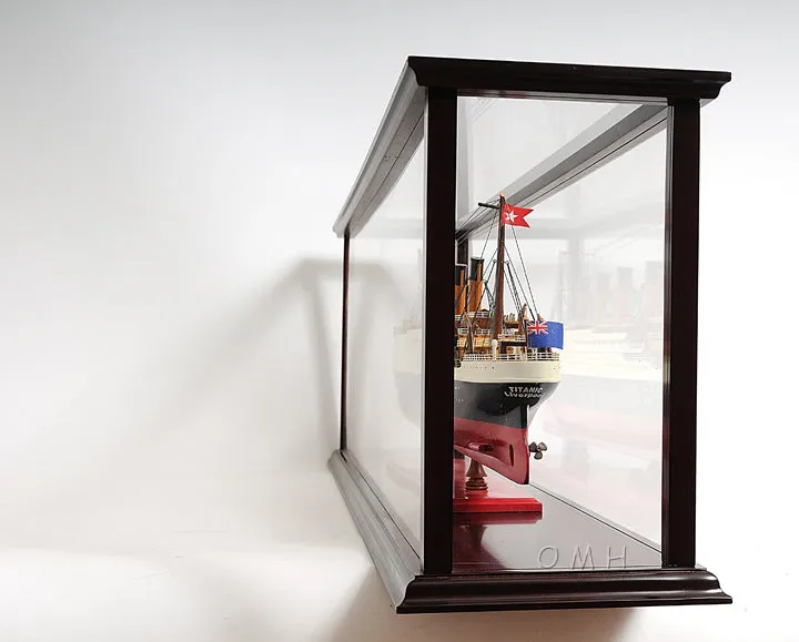 Display Case Cabinet Medium Wood with Plexiglas Panels For Cruise Ships Yachts and Boats